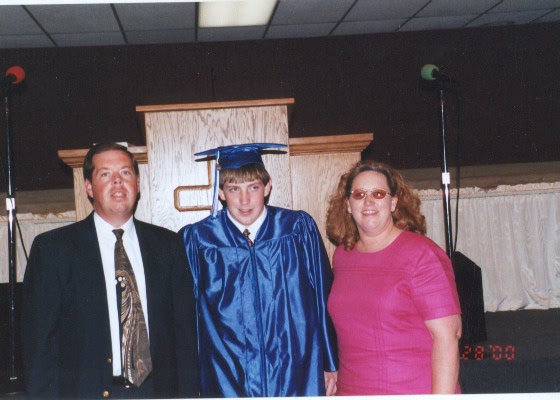 Hal, Chris, Mary Beth - Chris' HS Graduation, May 2000